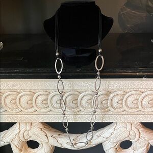 #78. Chic Silver Oval Link Necklace